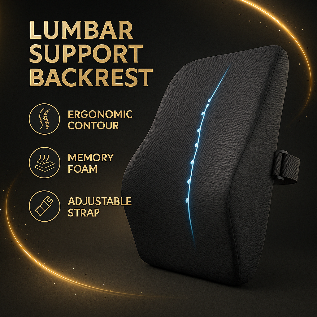 Adline Comfort Lumbar Support Memory Foam Backrest